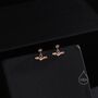 Extra Tiny Bat Drop Stud Earrings In Sterling Silver, thumbnail 3 of 7