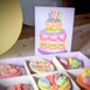 Colourful Happy Birthday Hand Iced Biscuits And Birthday Card Letterbox Gift, thumbnail 4 of 12