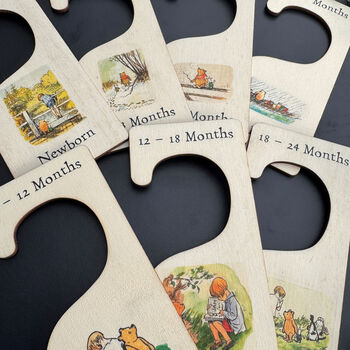 Pooh Bear Wooden Baby Clothing Hanger Dividers New Baby, 6 of 6