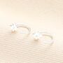 Sterling Silver Thread Through Star Huggie Hoop Earrings, thumbnail 1 of 3