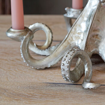 Silver Octopus Candle Holder, Candlestick, 3 of 4