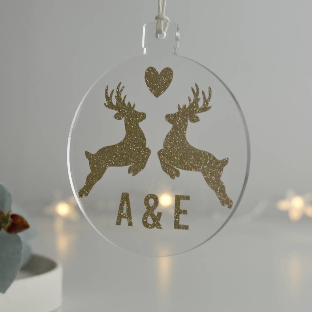 Personalised Reindeer Christmas Tree Ornament, 1 of 10