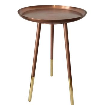 Copper Table With Brass Tipped Legs, 2 of 4