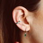 Sterling Silver And Green Crystal Gem Ear Cuff, thumbnail 1 of 9