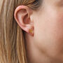 Gold Plated Christmas Snowflake Stud Earrings, thumbnail 2 of 3