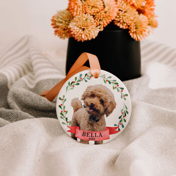 Personalised First Christmas Dog Bauble Tree Decoration, 7 of 12