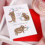 Cute Cat Knocking Glass Over Valentine Card, thumbnail 4 of 4