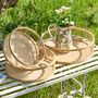 Set Of Three Bamboo Wicker Round Trays, thumbnail 1 of 3