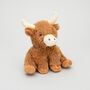 Longhorn Highland Cow Mini Soft Toy And Baby Rattle, thumbnail 5 of 8