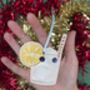 Gin And Tonic Wooden Christmas Tree Decoration, thumbnail 2 of 3