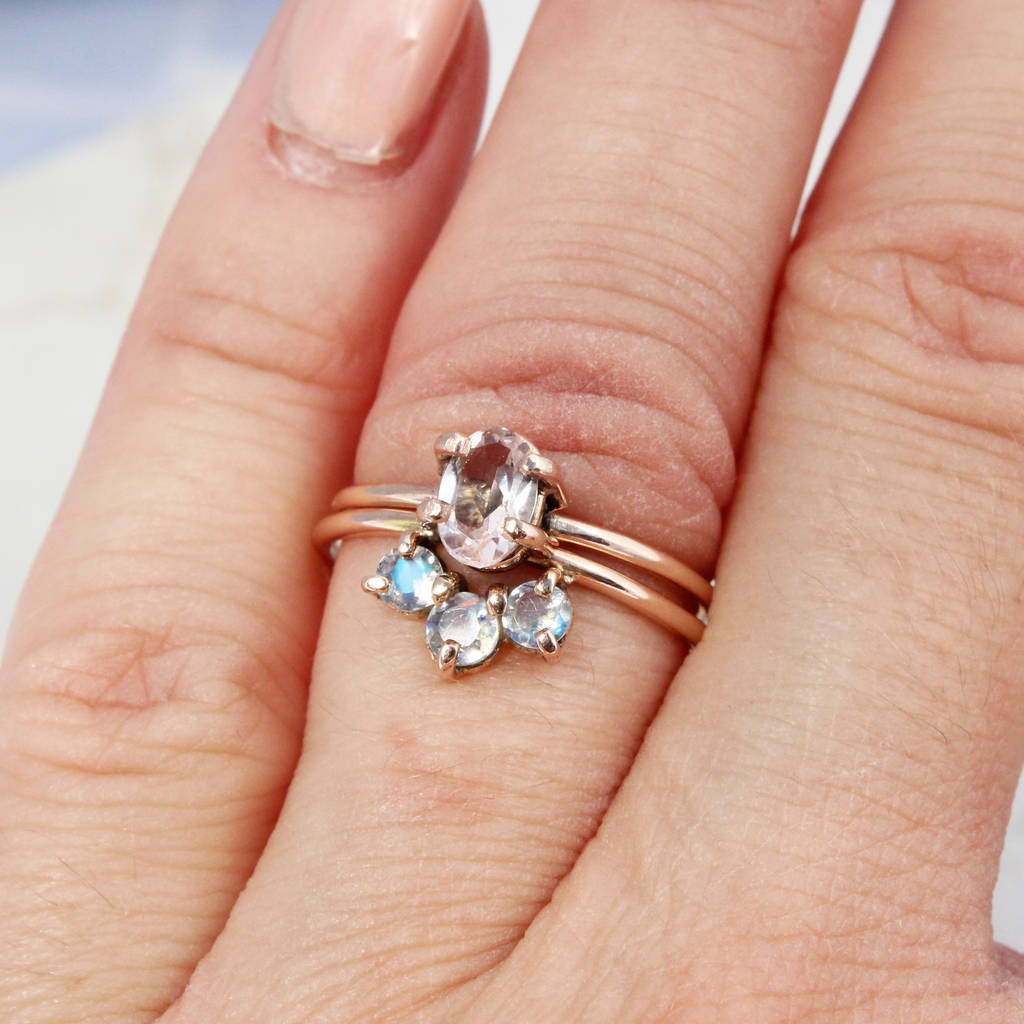 Alena 9ct Rose Gold Pink Morganite Boho Ring By Amelia May ...