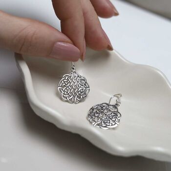 Sterling Silver Celtic Dara Knot Earrings, 5 of 7