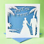 Personalised Papercut Beach Wedding Card, thumbnail 1 of 4