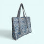Seashell Blue And White Quilted Cotton Tote Bag, thumbnail 2 of 5