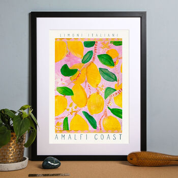 Italian Lemons Art Print Watercolour Italy Food Poster, 3 of 10