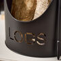 Cut Out Black Log Bucket With Poker And Tongs, thumbnail 2 of 5