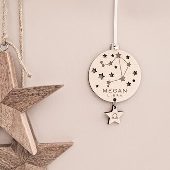 Personalised Zodiac Star Sign Ornament Christmas Tree, 3 of 8