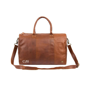Personalised Leather Cortes Compact Weekender Holdall, 2 of 9