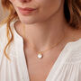 Diamond Initial Necklace And Cream Freshwater Pearl, thumbnail 2 of 7