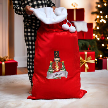 Personalised Red Nutcracker Christmas Sack, 3 of 4