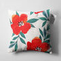 Poppy Cushion Cover With Red And Green Colours, thumbnail 5 of 7