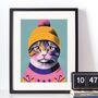 Cosy Cat Portrait Illustration Art Print, thumbnail 3 of 3