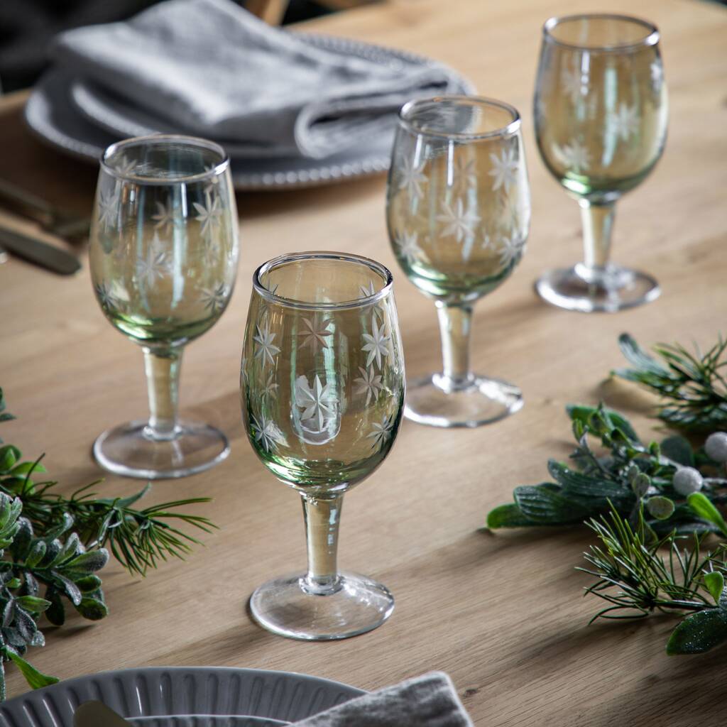 S/Four Green Twinkle Wine Glasses