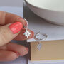 Sterling Silver North Star Charm Hoop Earrings, thumbnail 1 of 6