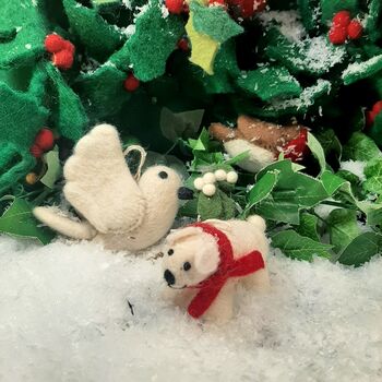 Handmade Christmas Winter Polar Bear Hanging Decoration, 7 of 7
