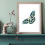 Moth White Gold Butterfly Girls Art Print, thumbnail 2 of 4