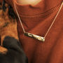 Personalised Paw Print On Bar Necklace, thumbnail 1 of 7