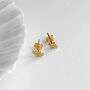 Vermeil Geometric Cluster Stud Earrings, thumbnail 1 of 4