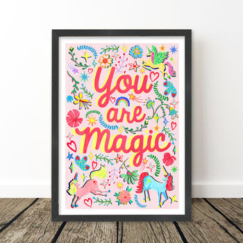 Unicorn And Floral Nursery Print Set – Set Of Nine Whimsical Wall Art Prints, 11 of 12