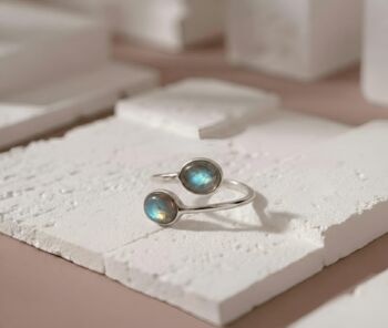 Adjustable Labradorite Open Ring In Sterling Silver, 2 of 3