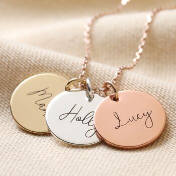 Personalised Mixed Metal Disc Charm Necklace, 5 of 8