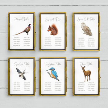 Woodland Animals Table Plan Cards, 4 of 7