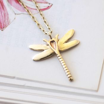 9ct Gold Dragonfly Necklace, 2 of 10