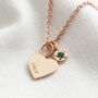 Personalised Heart And Birthstone Charm Necklace, thumbnail 5 of 8