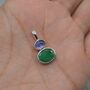 Emerald Tanzanite Pendant: May December Birthstone, thumbnail 7 of 10