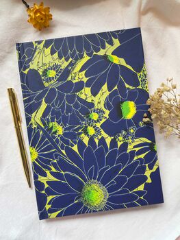 A5 Hardcover Lined Notebook With Bloom Floral Pattern, 3 of 4