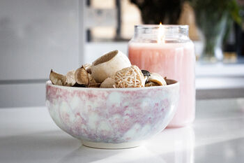 Handmade Rosea Pink Textured Porcelain Bowl, 2 of 4