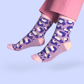 Pastel Leopard Print Socks Set Of Three, 5 of 8