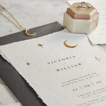 Celestial Moon And Stars Wedding Invitation Suite, 3 of 12