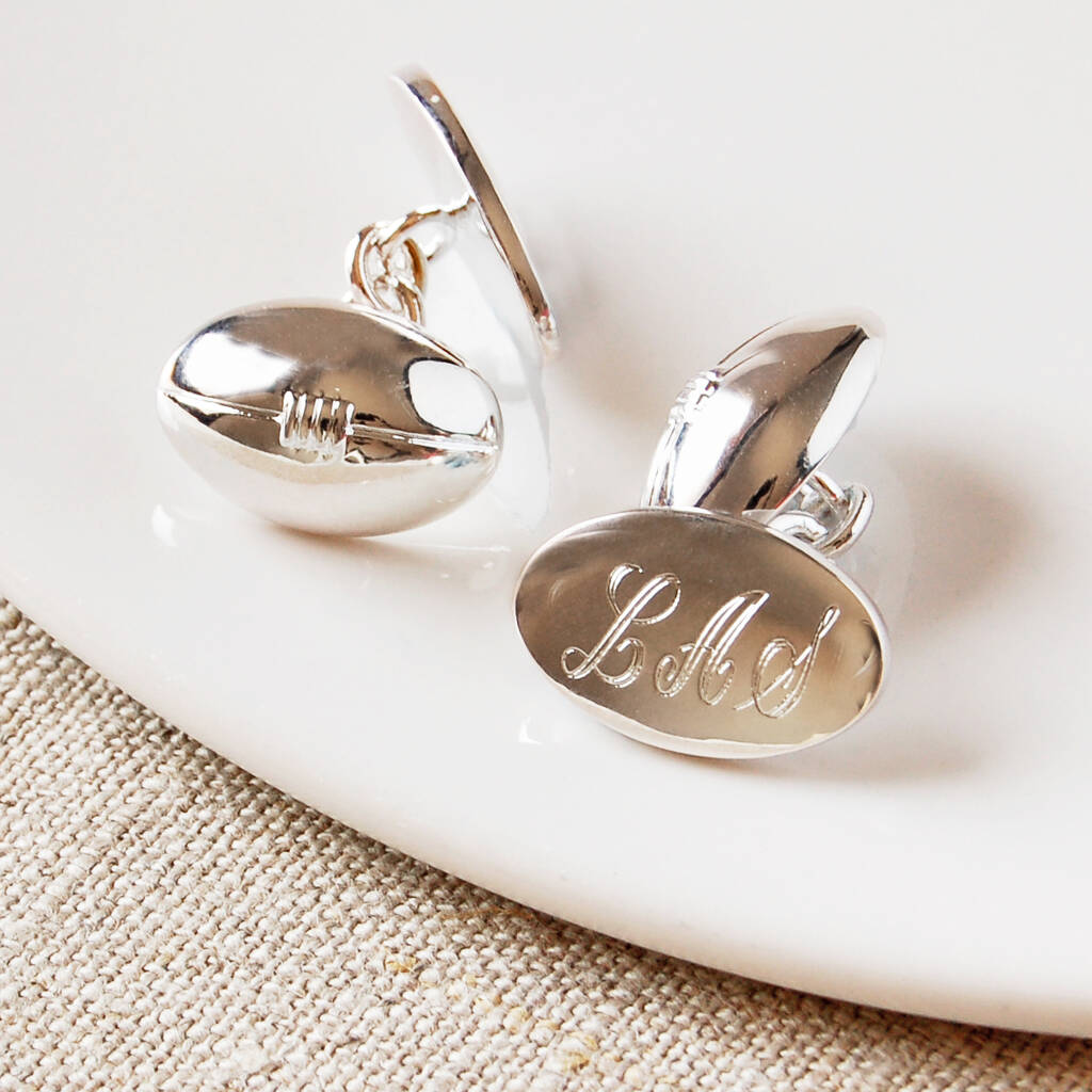 Personalised Rugby Ball Cufflinks, 1 of 7