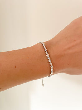 Sterling Silver Heart Link Slider Bracelet, 3 of 5