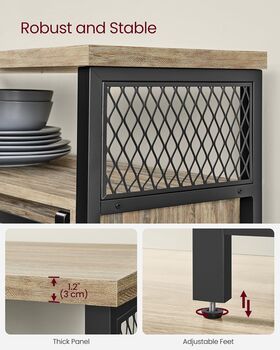 Sideboard Cabinet Storage Cupboard With Sliding Doors, 6 of 10