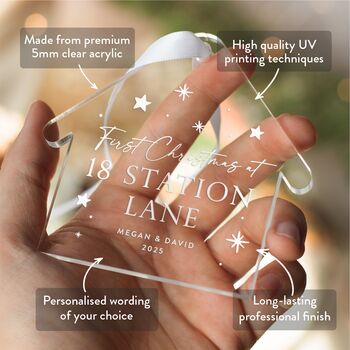 Personalised First Christmas New Home Ornament, 3 of 7