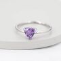 Genuine Amethyst Purple Trillion Cut Ring, thumbnail 2 of 9