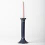Handmade Navy Blue Ceramic Tall Taper Candlestick, thumbnail 1 of 3