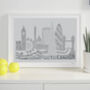London Two Skyline Typography Print Personalised, thumbnail 4 of 8